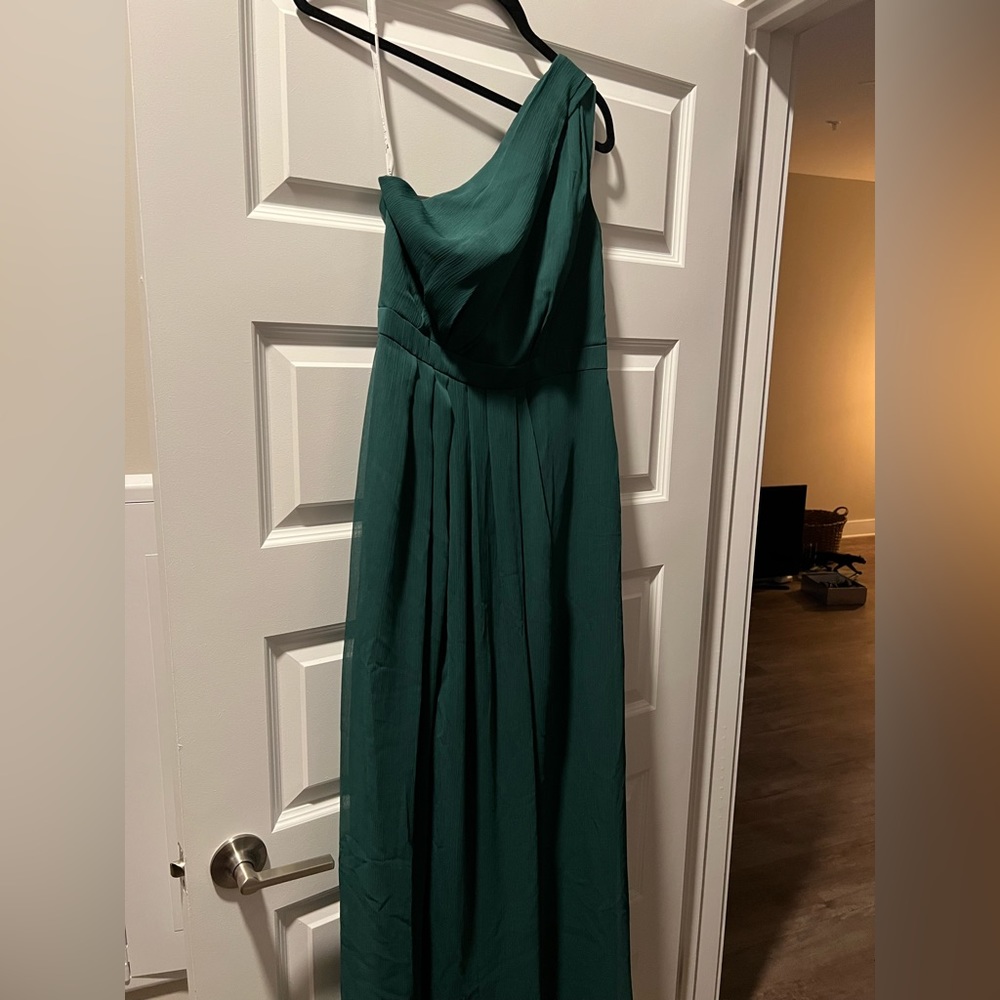 David’s Bridal Size 8 Juniper Chiffon F18055 One Shoulder Bridesmaid Dress